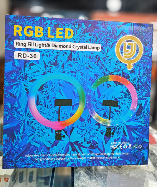 RGB LED RING FILL LIGHT &DIAMOND CRYSTAL LAMP RD-36