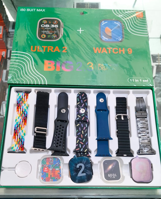 Fashion (i50 Suit Max) Ultra2 & Watch9 Dual Smart Watches ( 11 In 1 )Set
