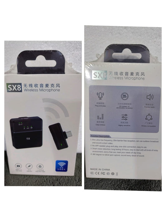 SX8 Wireless Microphone for i-Phone Interview, vlog, Live Mic Noise Reduction