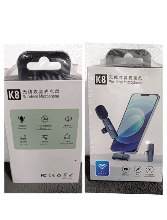 New K8 Collar Wireless Microphone Android And Type-C Supported