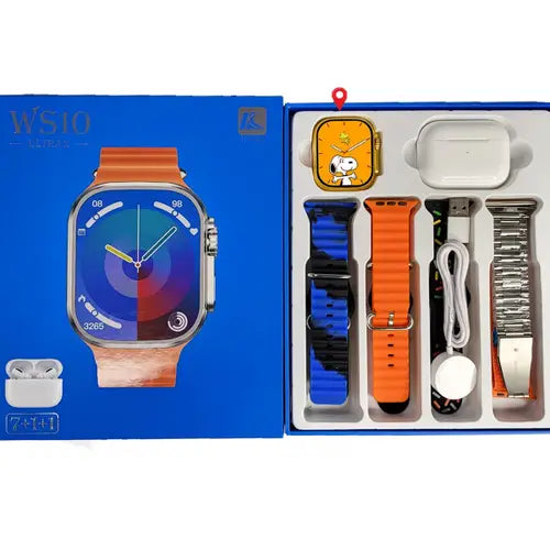 WS10 Smart Watch With 7 Straps & Earbuds.